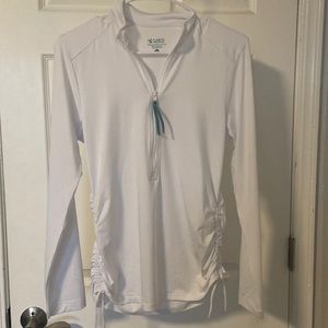 Carve Design, White Zipper Pullover, Size S